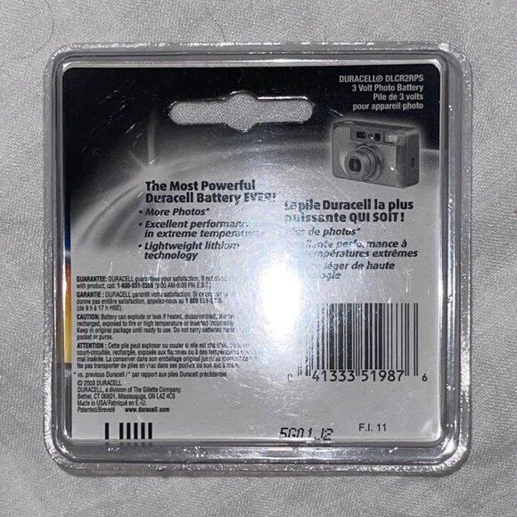 Duracell Ultra CR2 3v Lithium Photo Battery, DL-CR2 - Picture 8 of 9